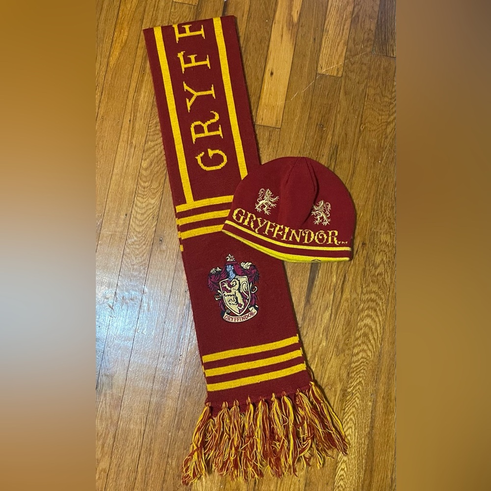 Gryffindor Embroidered Scarf and Beanie Set from Wizarding World in Orlando FL